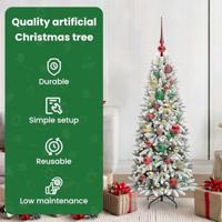 VidaXL Kunstkerstboom wit 120 cm pvc en plastic en staal en pe - thumbnail
