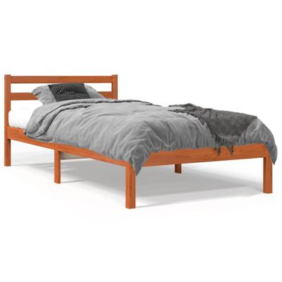 Bedframe massief grenenhout wasbruin 75x190 cm Bedframe massief grenenhout wasbruin 75x190 cm
