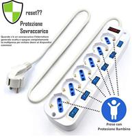 Stopcontactenstrip 6 Tomas met Interruptor Ewent EW3932-5M 3500W - thumbnail