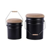 Leitmotiv Stool Set Buckets Black - thumbnail