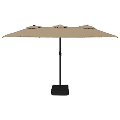 Parasol dubbel dak met LED 449x245 cm taupe