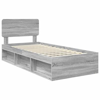 Bedframe Grijs Sonoma 75 x 190 cm Massief grenenhout