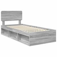 Bedframe Grijs Sonoma 75 x 190 cm Massief grenenhout - thumbnail