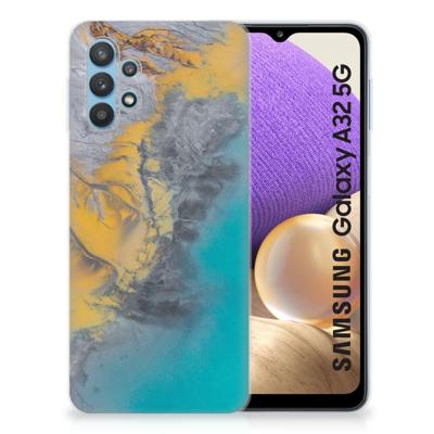 Samsung Galaxy A32 5G | TPU | Siliconen hoesje | Marble Blue Gold