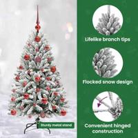 Kunstkerstboom met 150 LED Groen en Wit 120 cm PVC en Metaal - thumbnail