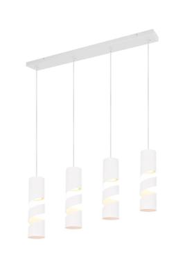 Trio 4-lichts koker hanglampStream wit - 364000431