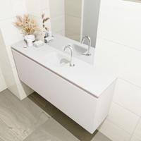 MONDIAZ OLAN 120cm toiletmeubel linen. LEX wastafel talc midden 1 kraangat - thumbnail
