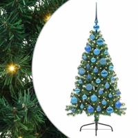 VidaXL Kunstmatig voorverlicht kerstboom met 150 led groen 120 cm pvc - thumbnail
