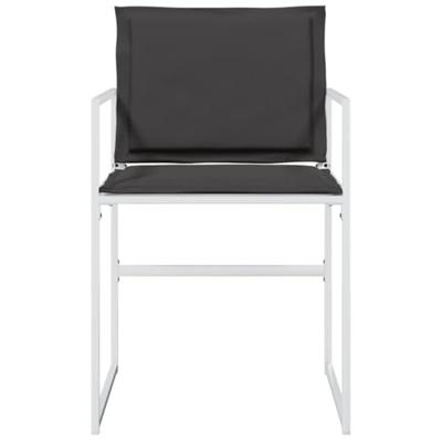 Tuinstoelen 4 st met kussens staal en textileen wit Tuinstoelen 4 st met kussens staal en textileen wit