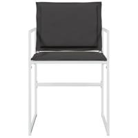 Tuinstoelen 4 st met kussens staal en textileen wit - thumbnail