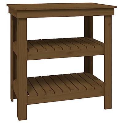 VidaXL Werkbank 78,5x50x80 cm massief grenenhout honingbruin