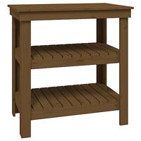 VidaXL Werkbank 78,5x50x80 cm massief grenenhout honingbruin - thumbnail