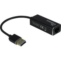 Inter-Tech ARGUS IT-810 USB 3.0 RJ-45 Zwart kabeladapter/verloopstukje - thumbnail