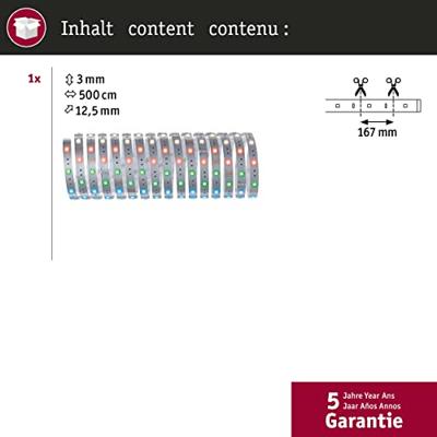 Paulmann MaxLED Stripe RGB 79867 LED-strip Met connector (male) 24 V 5 m Warmwit 1 stuk(s)