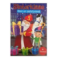 Sinterklaas kleur- en spelletjesboek - sint en piet kleurboek - GROOT doeboek - stickers - schoencadeau - kleurplaten - thumbnail