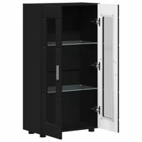 Dressoir met plank Zwart 55,5 x 29 x 100 cm Bewerkt hout - thumbnail