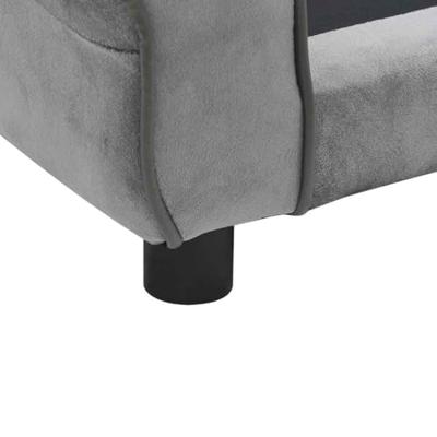 VidaXL Hondenbank 72x45x30 cm pluche grijs