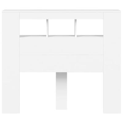 Hoofdeinde met LED 120x18,5x103,5 cm bewerkt hout wit