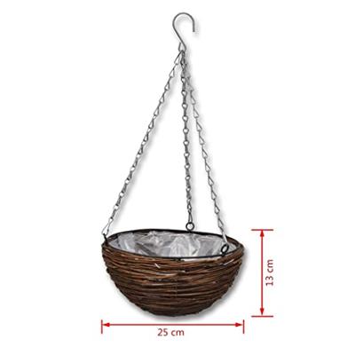 VidaXL Hangbak wilgenhout met voering en ketting 4 stuks VidaXL Hangbak wilgenhout met voering en ketting 4 stuks