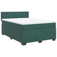 Boxspring met matras fluweel donkergroen 160x200 cm - thumbnail