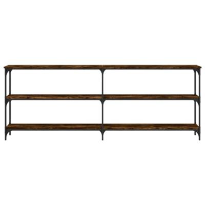 Wandtafel 200x29x75 cm bewerkt hout gerookt eikenkleurig Wandtafel 200x29x75 cm bewerkt hout gerookt eikenkleurig