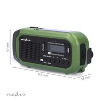 Nedis Noodradio | Draagbaar Model | DAB+ / FM | Batterij Gevoed / Handslinger / Solar Powered / USB Gevoed | Wekker | Groen / Zwart - RDDBCR2000GN - thumbnail