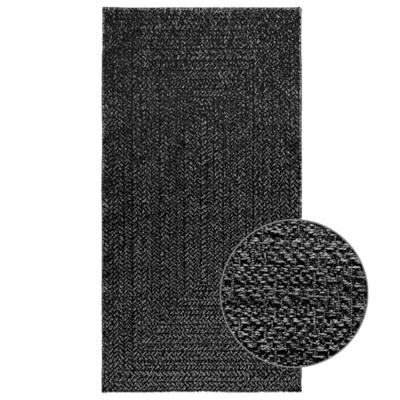 VidaXL Vloerkleed zizur binnen en buiten 80x150 cm jute look antraciet