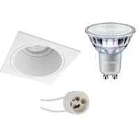 LED Spot Set - Pragmi Minko Pro - GU10 Fitting - Inbouw Vierkant - Mat Wit - Verdiept - 90mm - Philips - MASTER 927 36D VLE - 4.9W - Warm Wit 2200K-2700K - DimTone Dimbaar - thumbnail