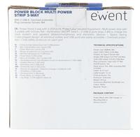 Cube multipluggen Ewent EW3939 USB 5V 2A (1,5 m) - thumbnail