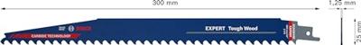 Bosch Accessoires Expert 'Tough Wood' S 1242 KHM reciprozaagblad 1 stuk - 1 stuk(s) - 2608900406 Bosch Accessoires Expert 'Tough Wood' S 1242 KHM reciprozaagblad 1 stuk - 1 stuk(s) - 2608900406