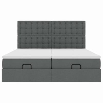 Ottoman bed met matrassen 180x200cm stof donkergrijs