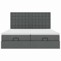 Ottoman bed met matrassen 180x200cm stof donkergrijs - thumbnail