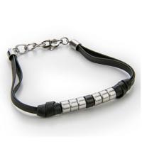 Monomen Men&apos;s Genuine Leather Bracelet MM10829SB - thumbnail