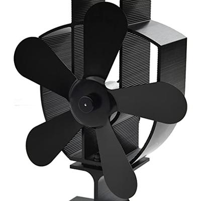 VidaXL Kachelventilator met 5 vinnen zwart - thumbnail
