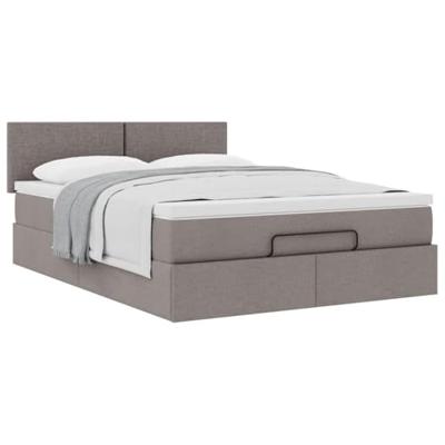 Bed met matras 140x190 cm stof taupe