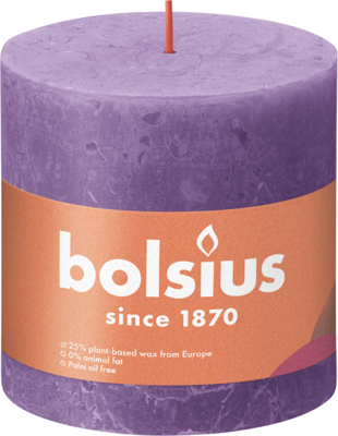 Bolsius kaars rustiek 10x10 cm helder violet