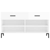 Schoenenbank 102x35x55 cm bewerkt hout hoogglans wit - thumbnail