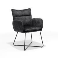 Armstoel Elisa Antraciet - Set van 2 - thumbnail