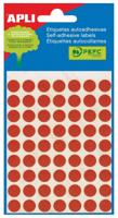 Apli ronde etiketten in etui diameter 10 mm, rood, 315 stuks, 63 per blad (2053) - thumbnail