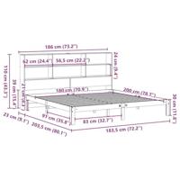 Bed met boekenkast zonder matras grenenhout wasbruin 180x200 cm - thumbnail