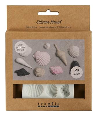 Creativ Company Siliconen vormen, conchschelp en schelpen, h: 1 cm, l: 1-2,8 cm, 1 stuk