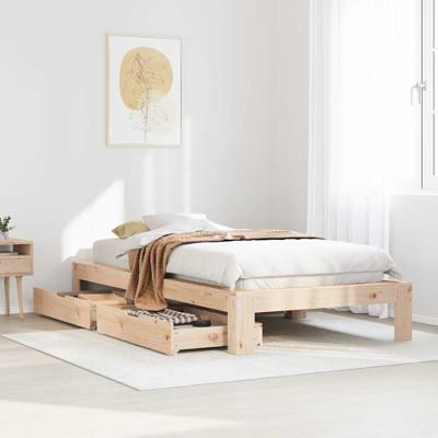 Bedframe zonder matras massief grenenhout 75x190 cm