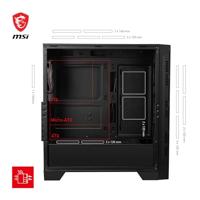 MSI MAG FORGE 321R AIRFLOW computerbehuizing Midi Tower Zwart, Transparant - thumbnail
