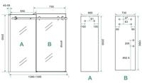 Nisdeur Wiesbaden Schuifbaar 2-Delig 140x200 cm 8 mm Nano Coating Mat Zwart - thumbnail