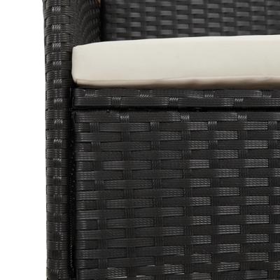 9-delige Tuinset poly rattan zwart - thumbnail