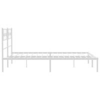 Bedframe met hoofdbord metaal wit 140x200 cm - thumbnail