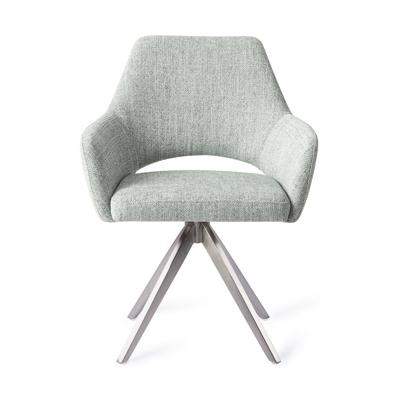 Jesper Home Yanai eetkamerstoel Soft Sage turn steel