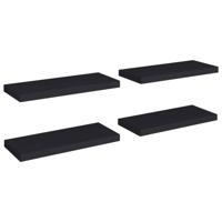 Wandschappen zwevend 4 st 60x23,5x3,8 cm MDF zwart - thumbnail