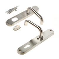 Intersteel Veiligheidsbeslag SKG3 geveerd kruk/kruk PC92mm met kerntrekbeveiliging - RVS - thumbnail
