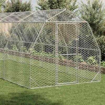 Kippenren 2,5x8x2,25 m gegalvaniseerd staal